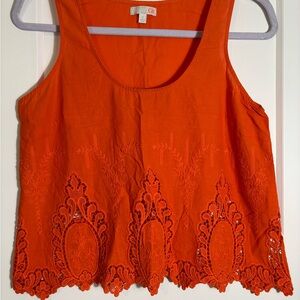 Gianni Bini 100% Cotton‎ Sleeveless Embroidered Top Size Small